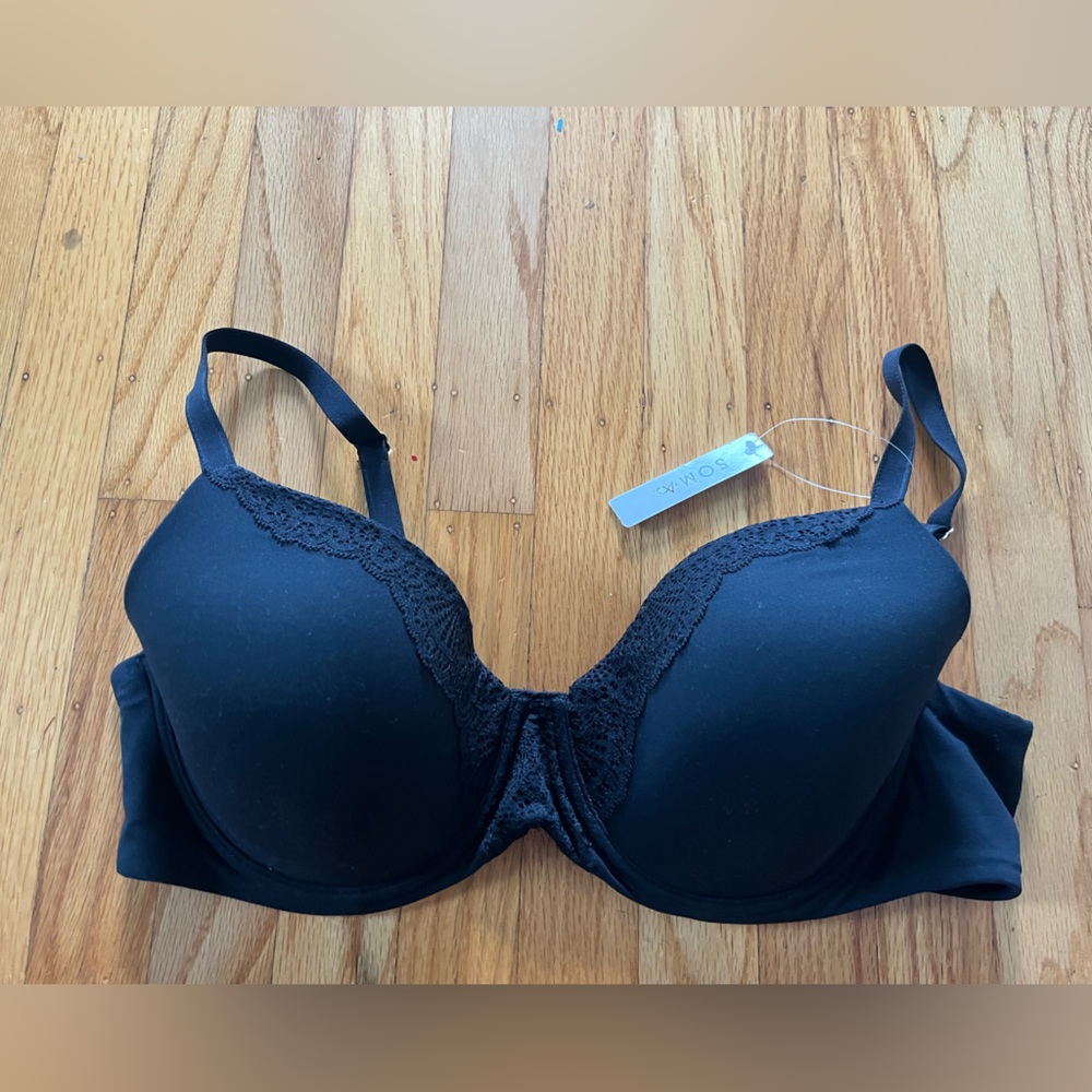 Soma Black Lace Trim Bra